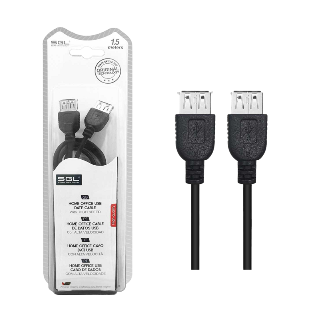 Cablu prelungitor USB 2.0 - 8S - mamă/femă - 1,5 m - 097428