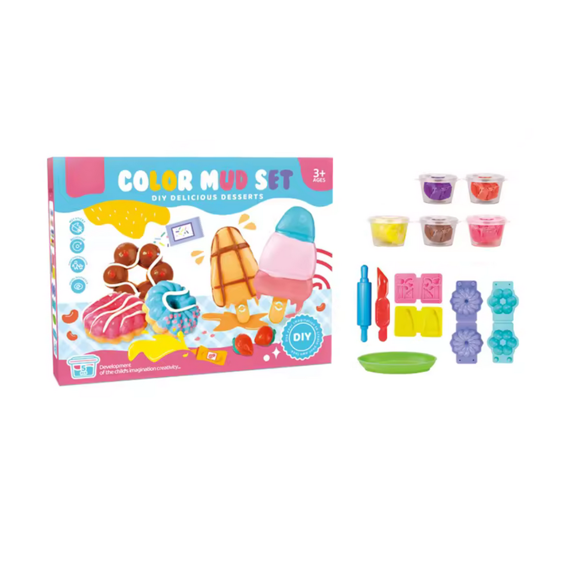 Set cu plastilina si forme pentru dulceata - 5838-136A - 20g - 310417