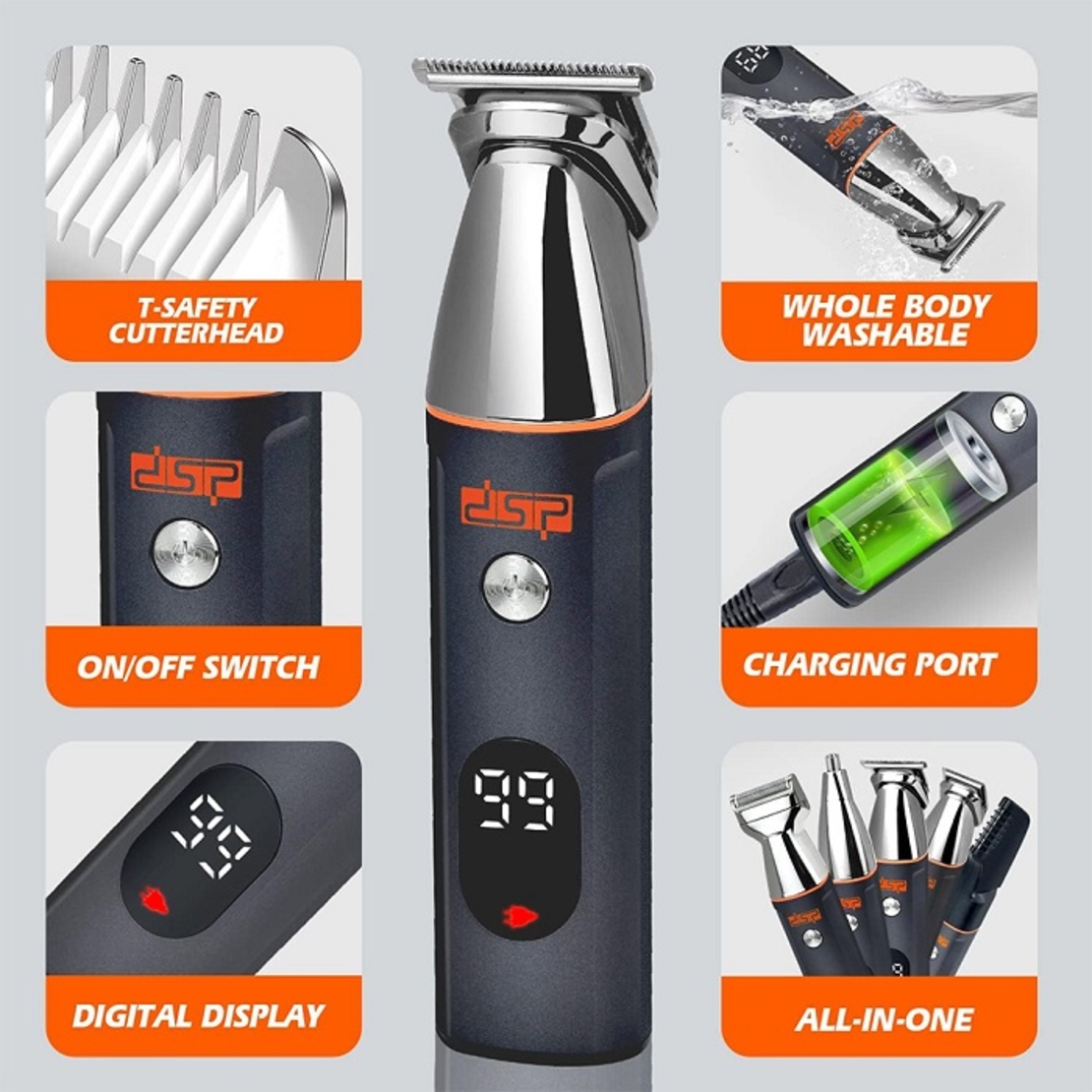 Set de tunsoare-barbierit - 5 în 1 - 90642 - DSP - 613774