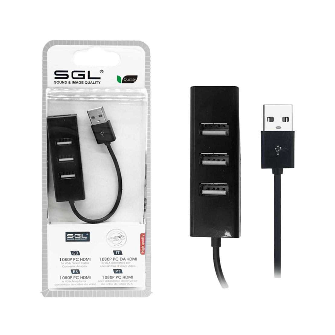 Adaptor hub USB cu 3 porturi - 303P - 12cm - 095950