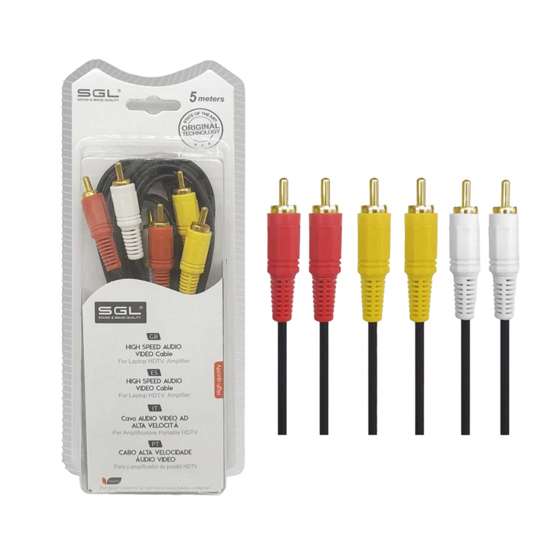 Cablu RCA - 306A - 6 conectori tata - 5m - 096117