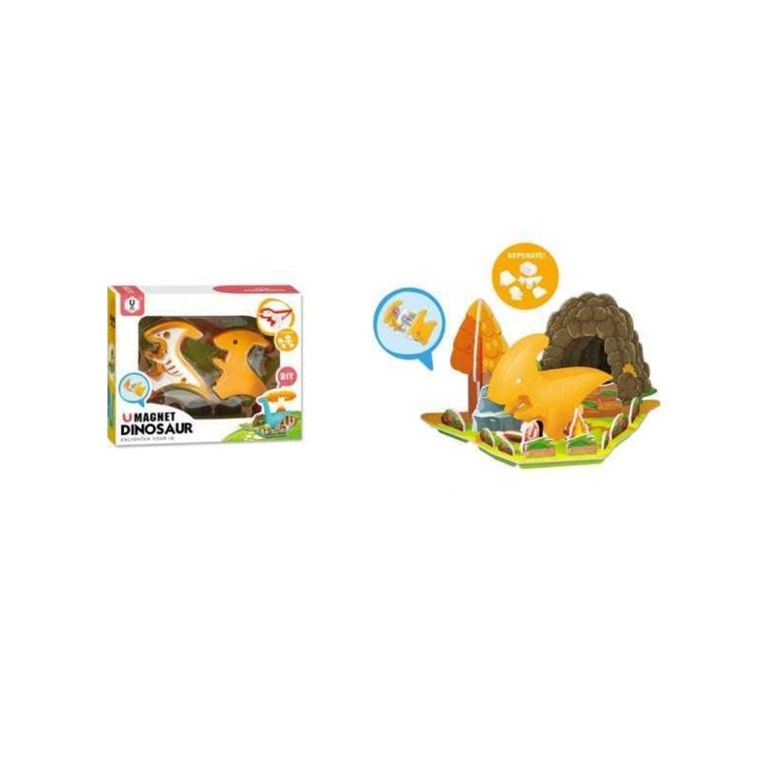 Set copii - dinozaur magnetic - HD392A - 221948 - Portocaliu