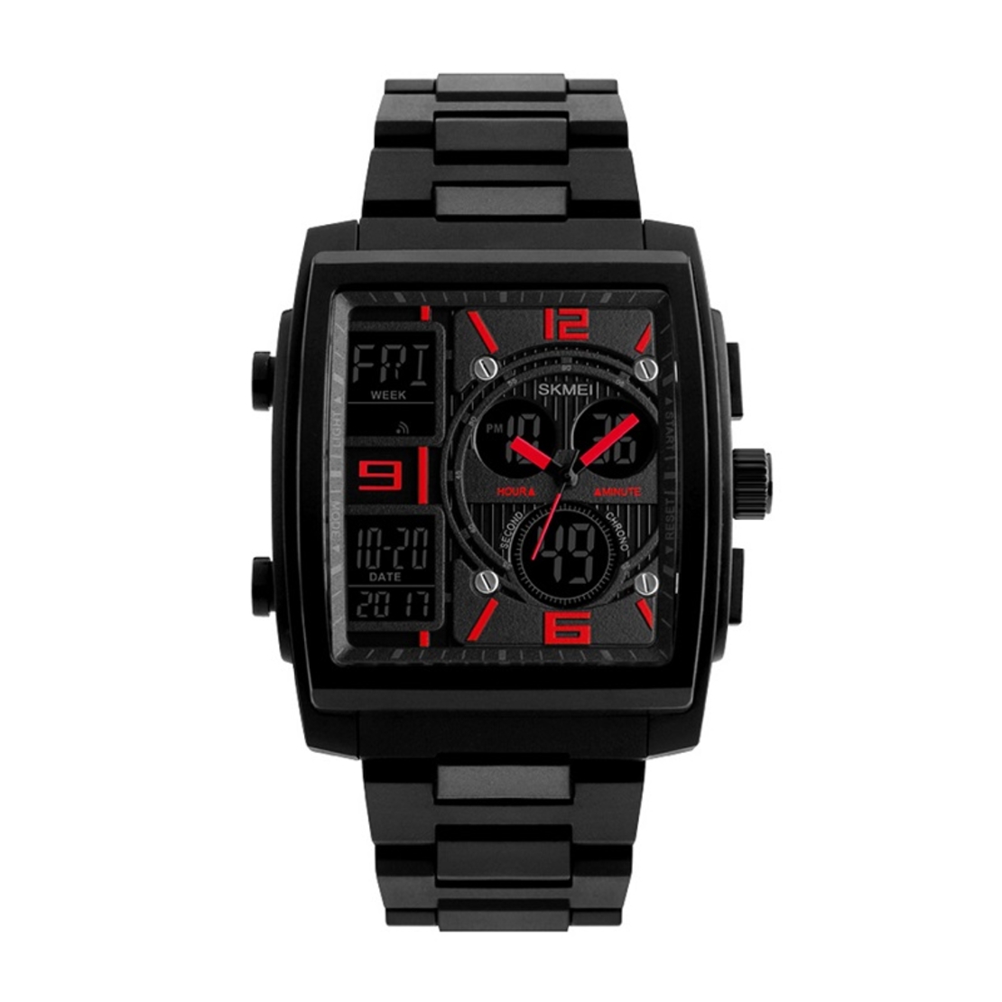 Ceas de mana cu afisaj analog si digital - Skmei - 1274 - Negru/Rosu