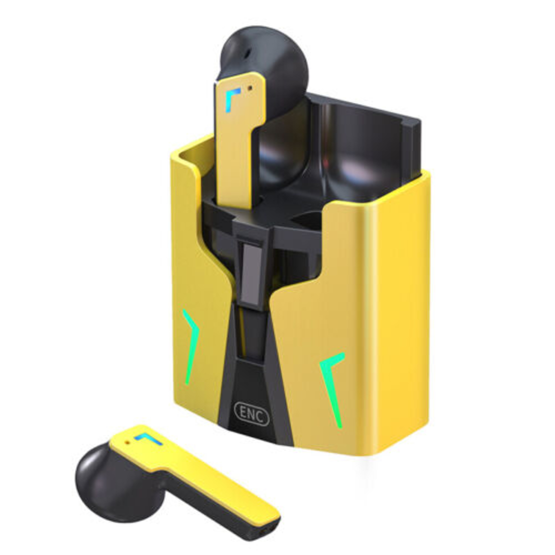 Căști wireless cu carcasă de încărcare - KINGKONG - Fineblue - 700147 - Galben