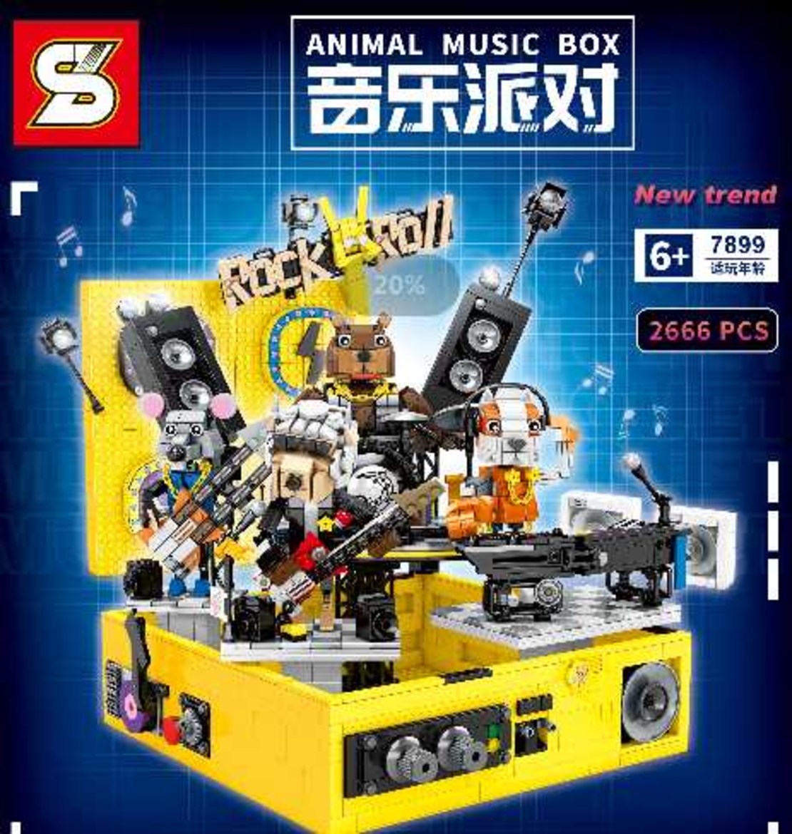 Set de construcție 2666 bucăți - Cutie muzicală pentru animale - 7899 - 651548