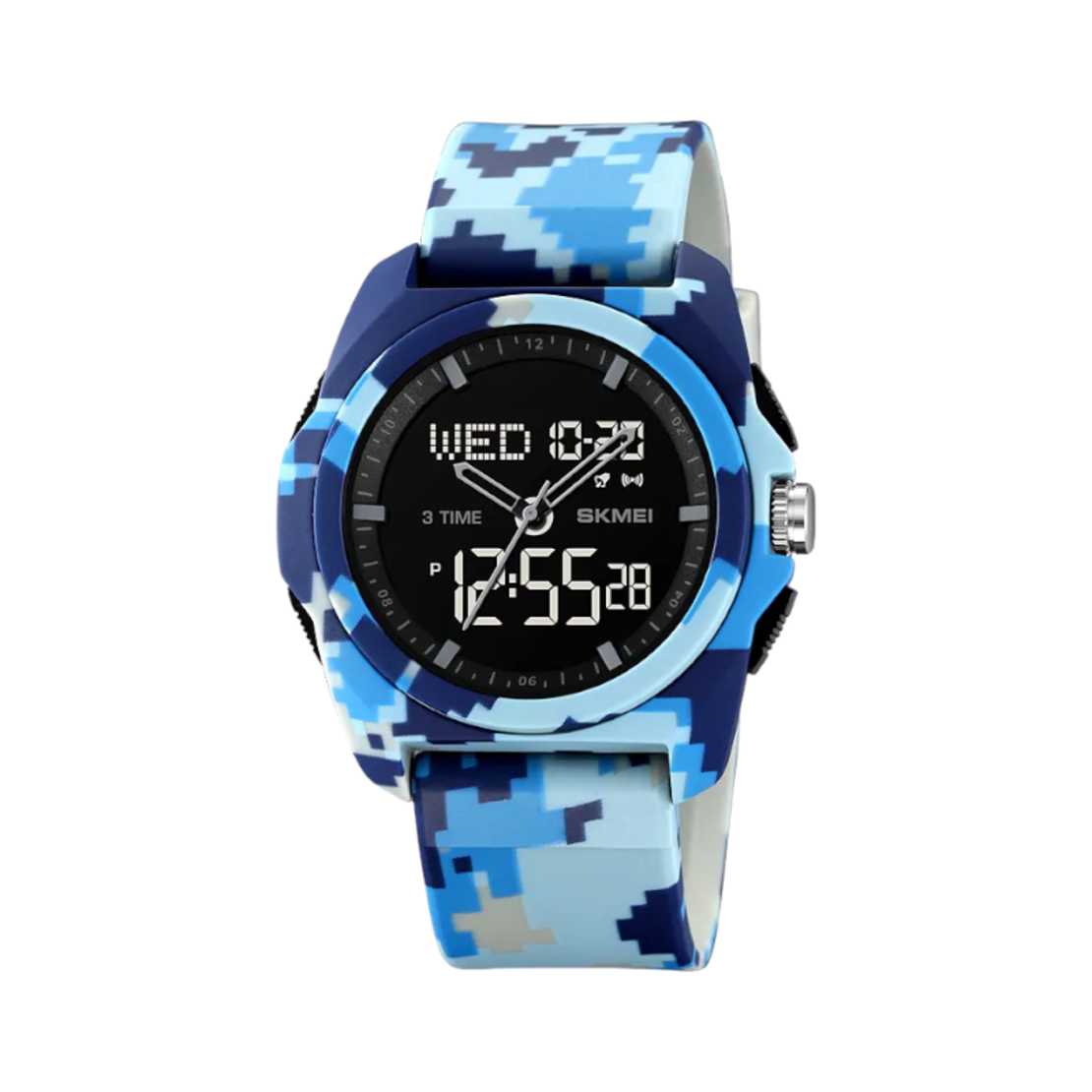 Ceas de mână digital și analog – Skmei – 2199 – Albastru militar