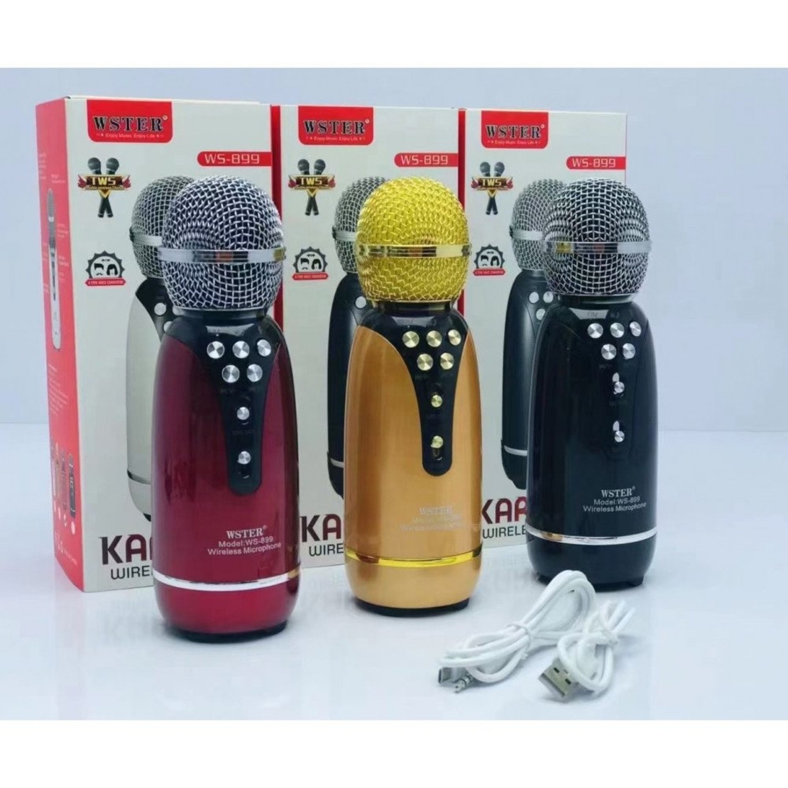 Microfon Karaoke Wireless - WS-899 - Weisre - 883358 - Negru