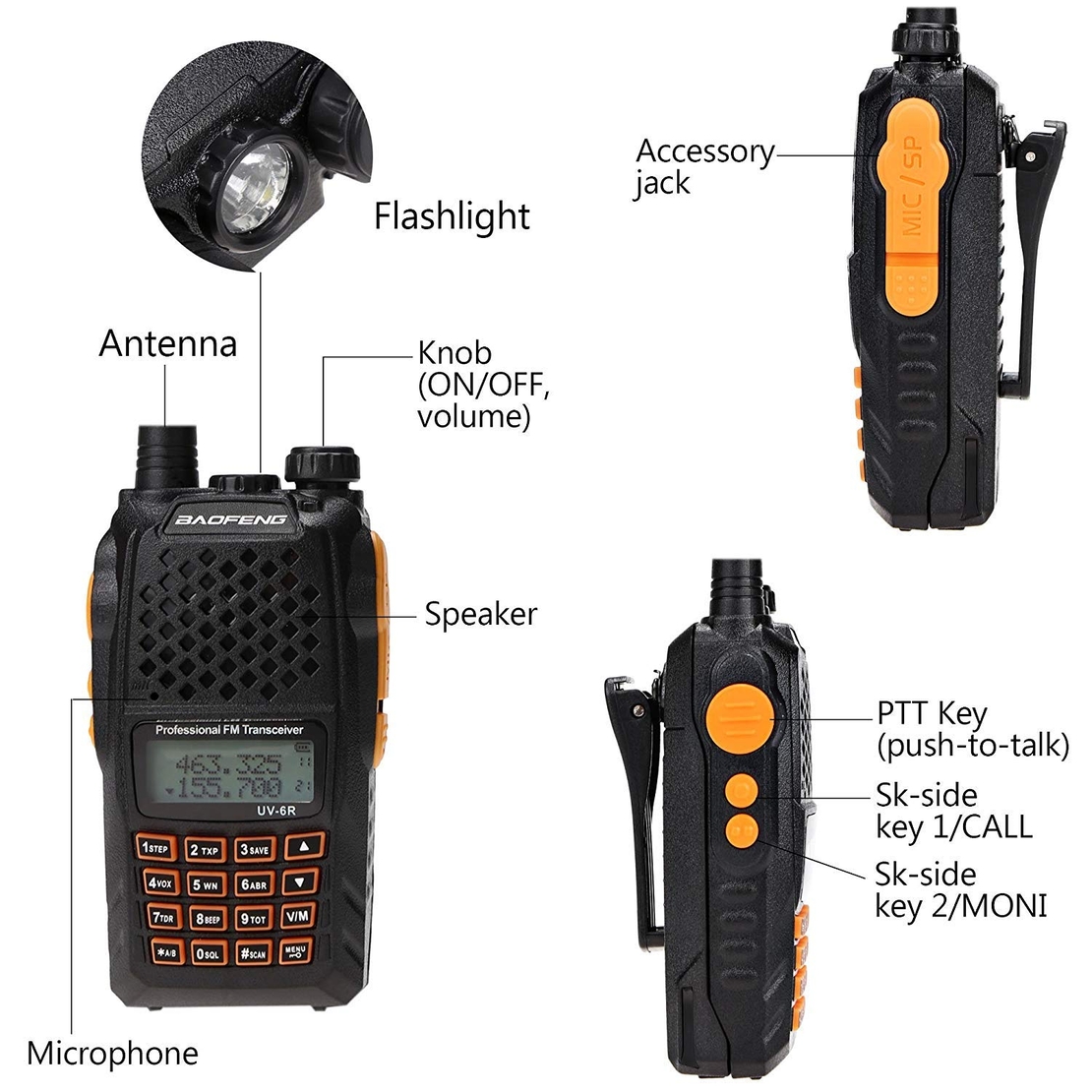 Transmițător portabil - UHF/VHF - 7W - UV-6R - Baofeng - 563006