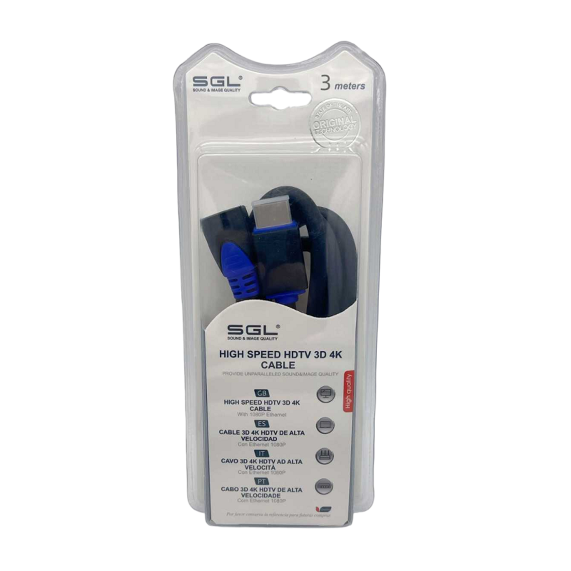 Cablu HDMI cu 2 conectori tată - Înclinat 90° - 1592F - 3m - 095233