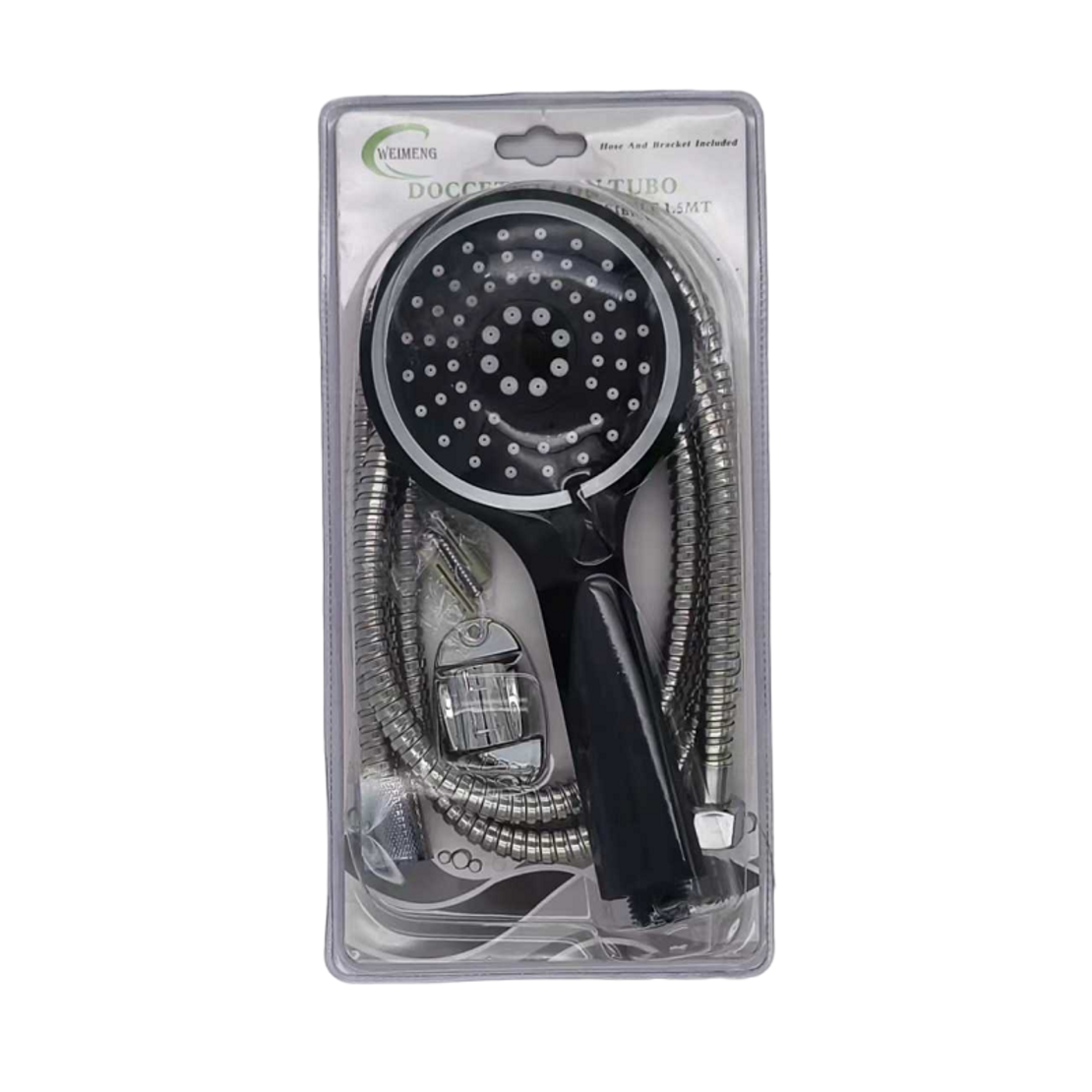 Cap de dus cu reglare a presiunii si furtun - 1,5 m - negru - 088052