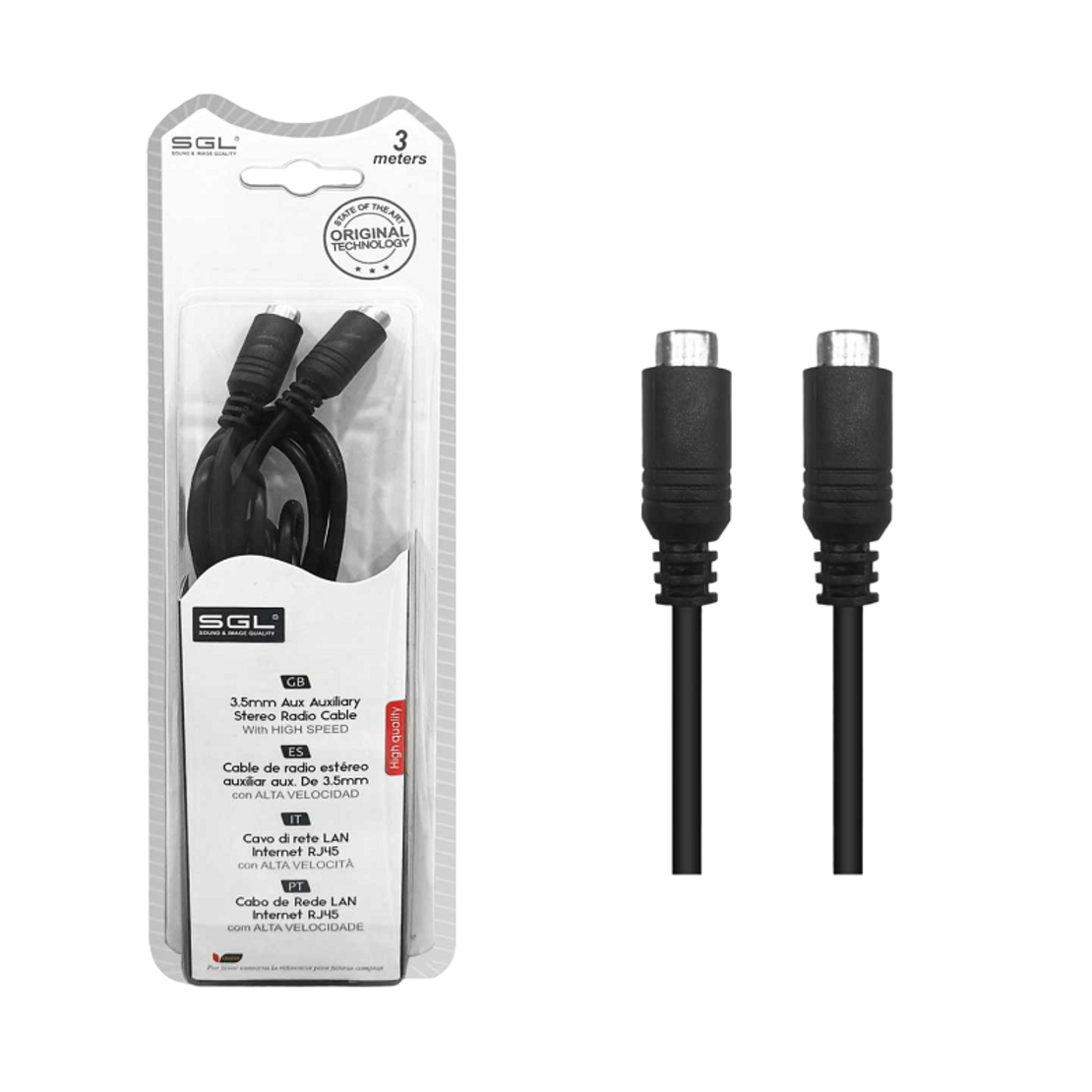 Cablu audio mufă 3,5 mm - 402C - mamă/femă - 3 m - 097404