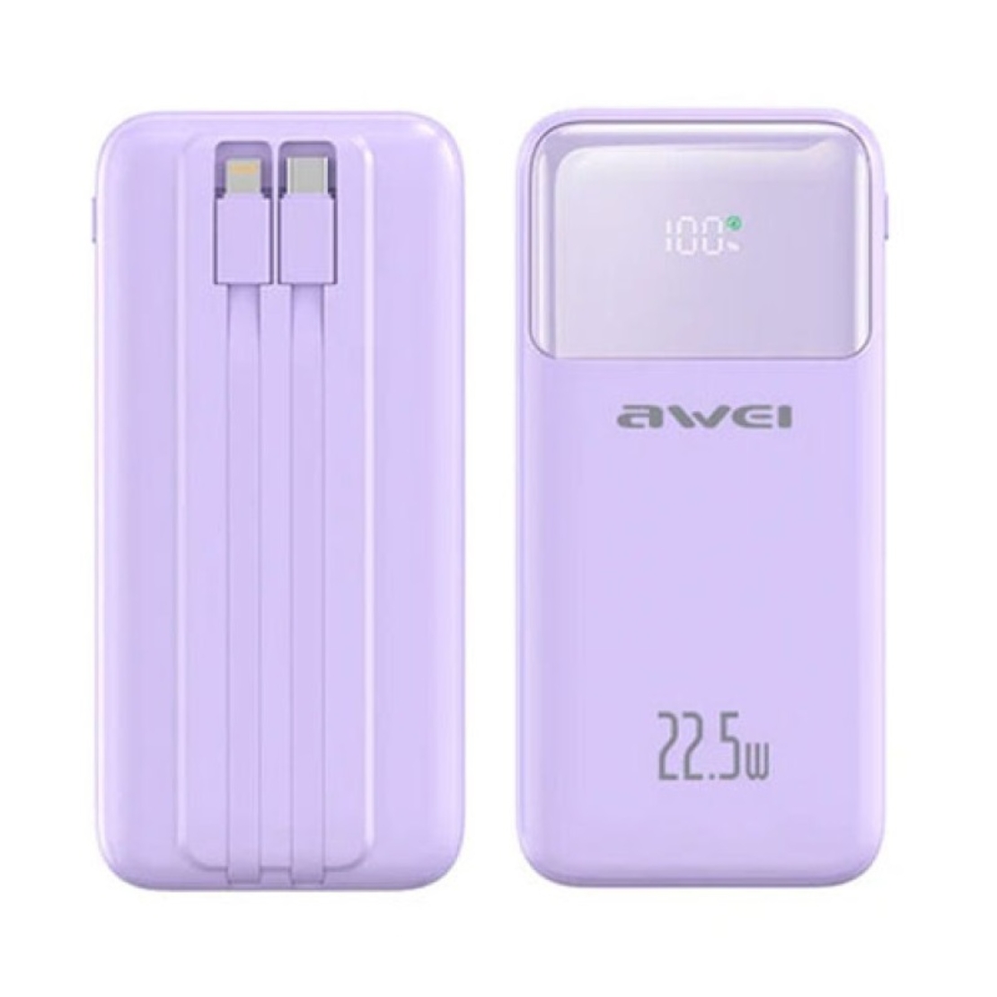 Baterie externă - P106K - 10.000mah - 22.5W - AWEI - 001366 - Violet
