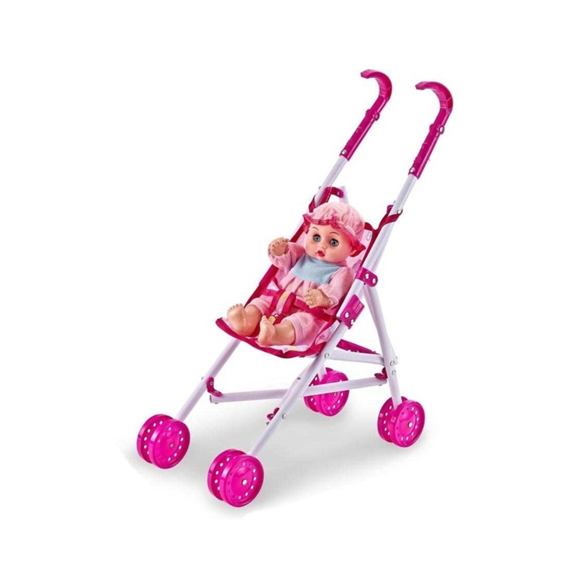 Carucior pentru bebelusi cu iluminare LED si papusa – 1393D-2 - 307137