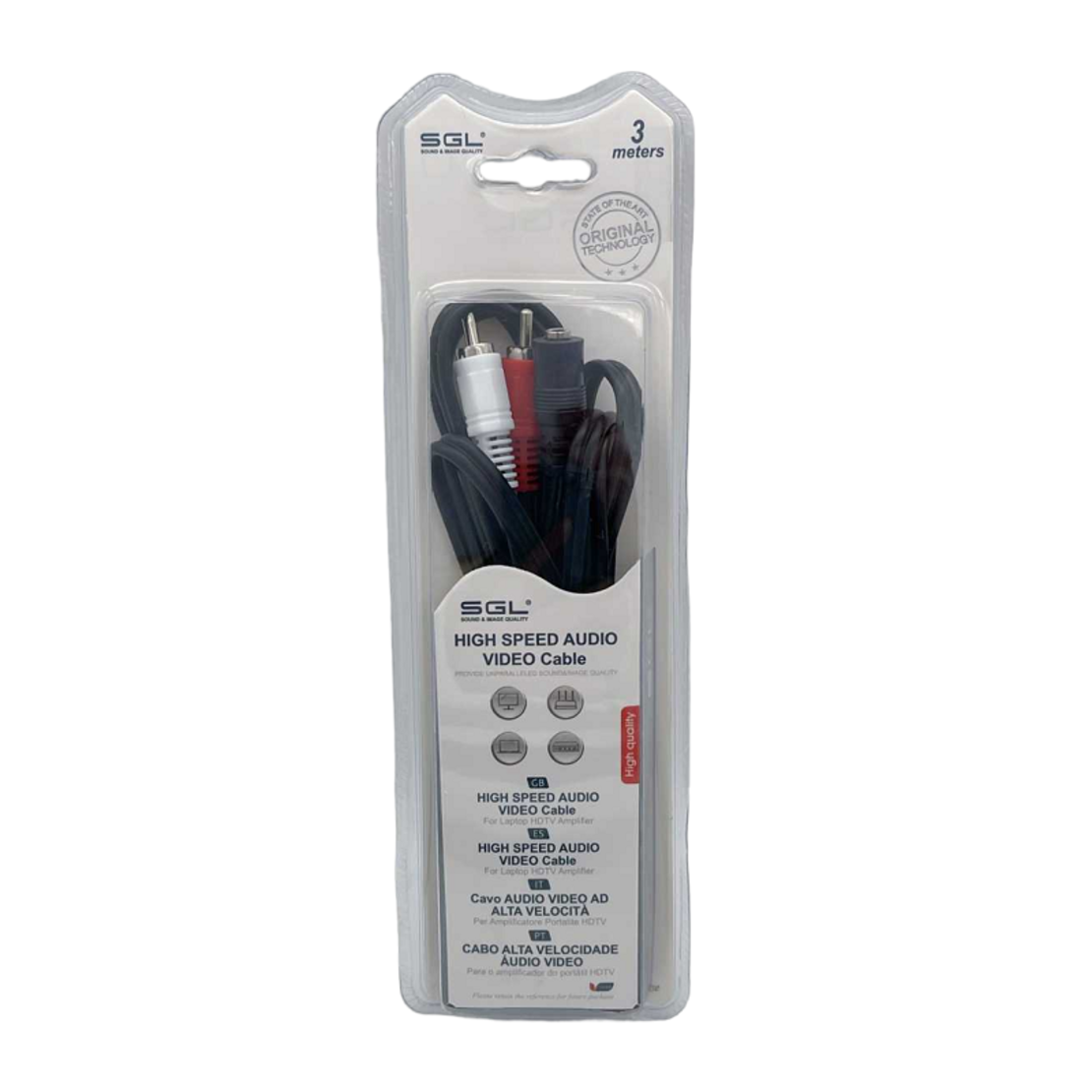 Cablu audio - 1513 - mufă 3,5 mm mamă/2xRCA tată - 3 m - 096179