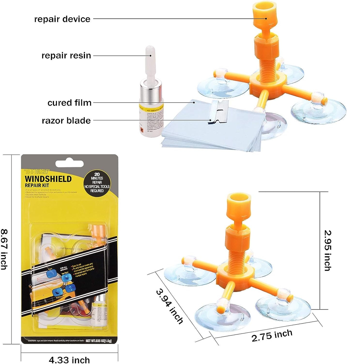 Kit reparatie sticla auto crapata - 1630102 - 160775