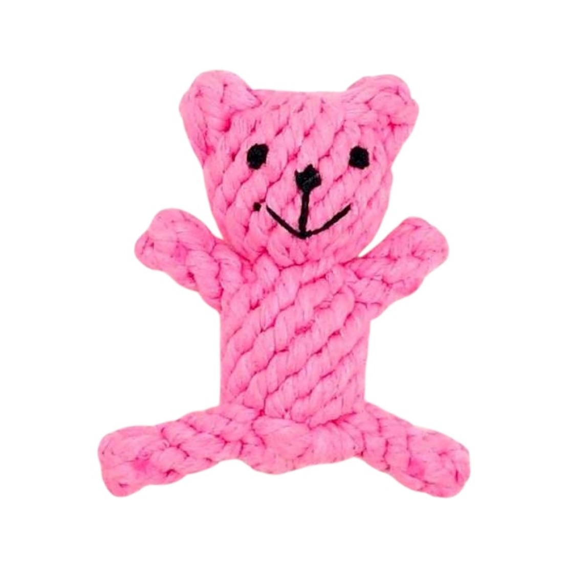 Jucărie de frânghie pentru câini în formă de urs - 13 cm - 550599 - Roz