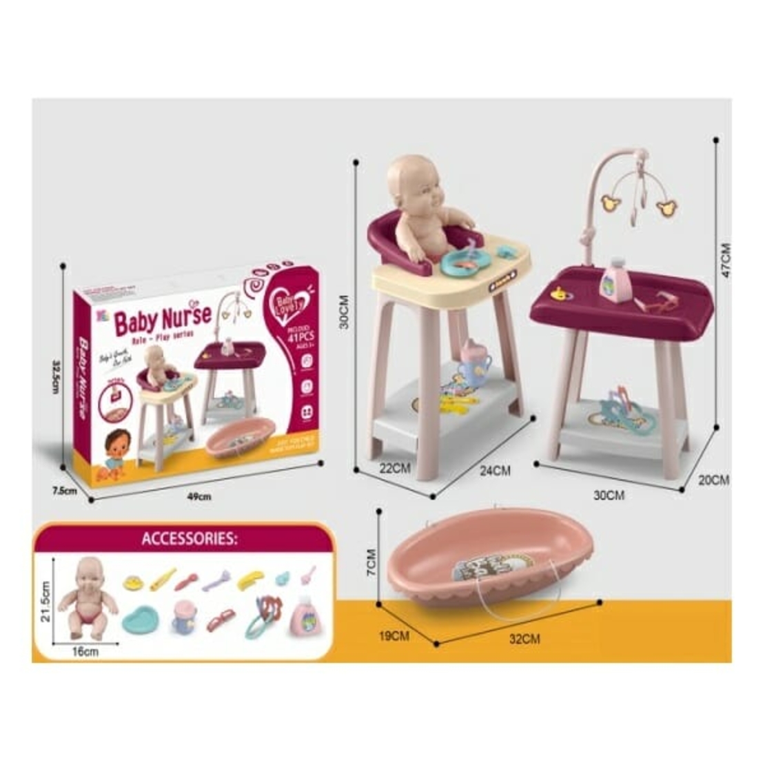 Set - Bebeluş cu scaun înalt - HL-19 - 151112