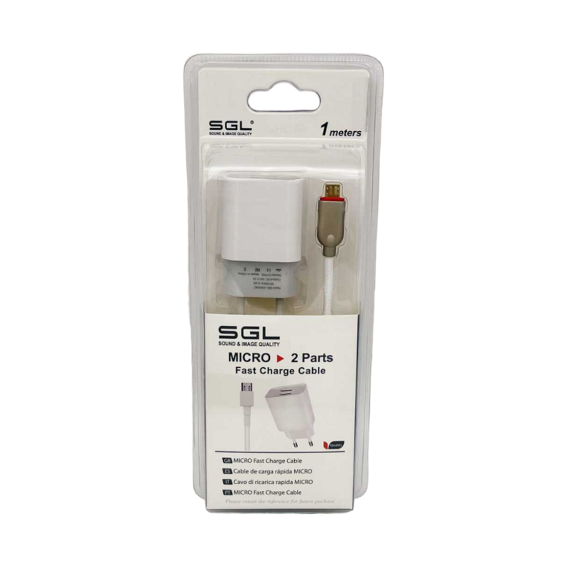 Adaptor de încărcare cu cablu și 2 porturi USB - Micro USB - Încărcare rapidă - FA13-S2 - 1m - 099477
