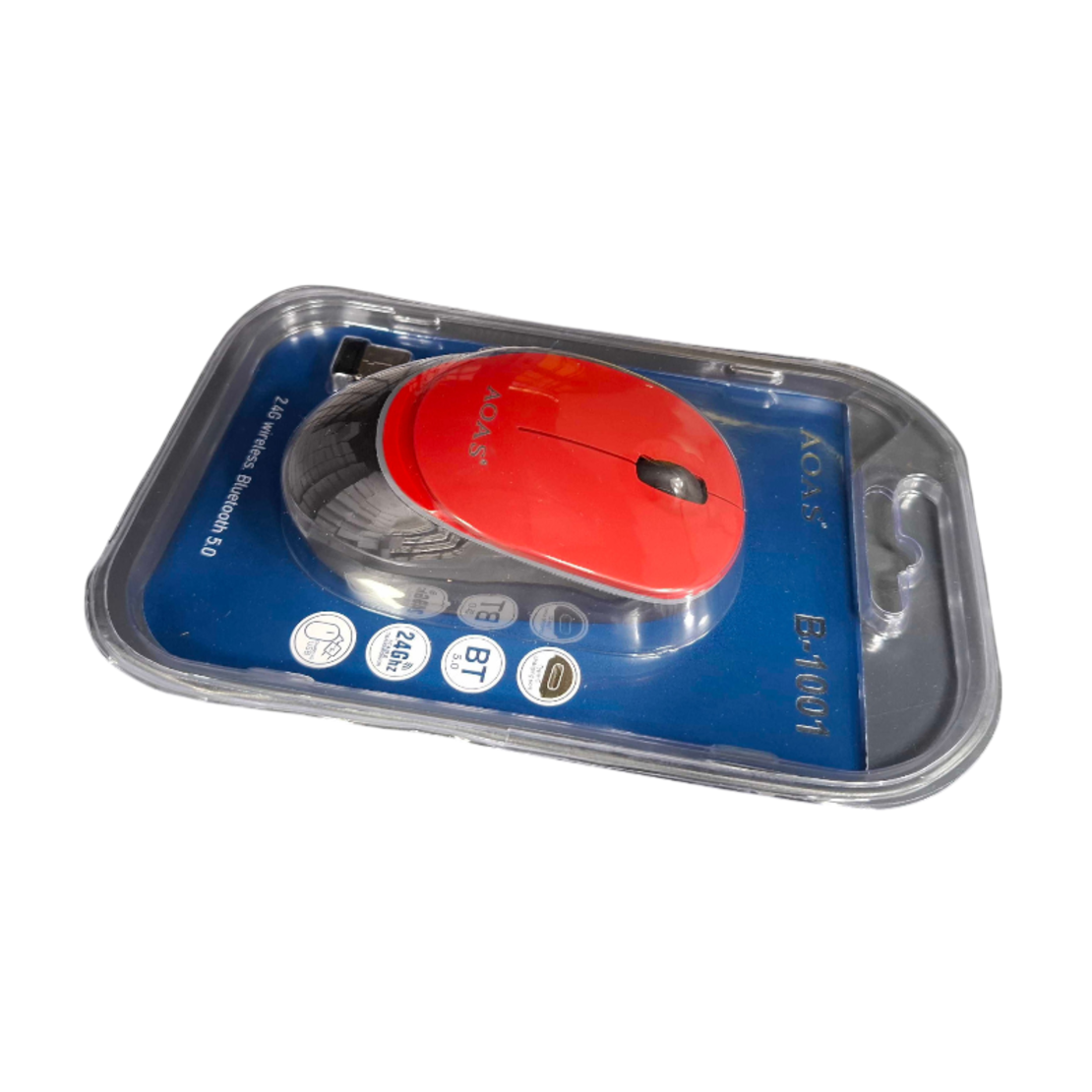 Mouse fără fir cu iluminare color - 1001 - AOAS - 654665 - Roșu