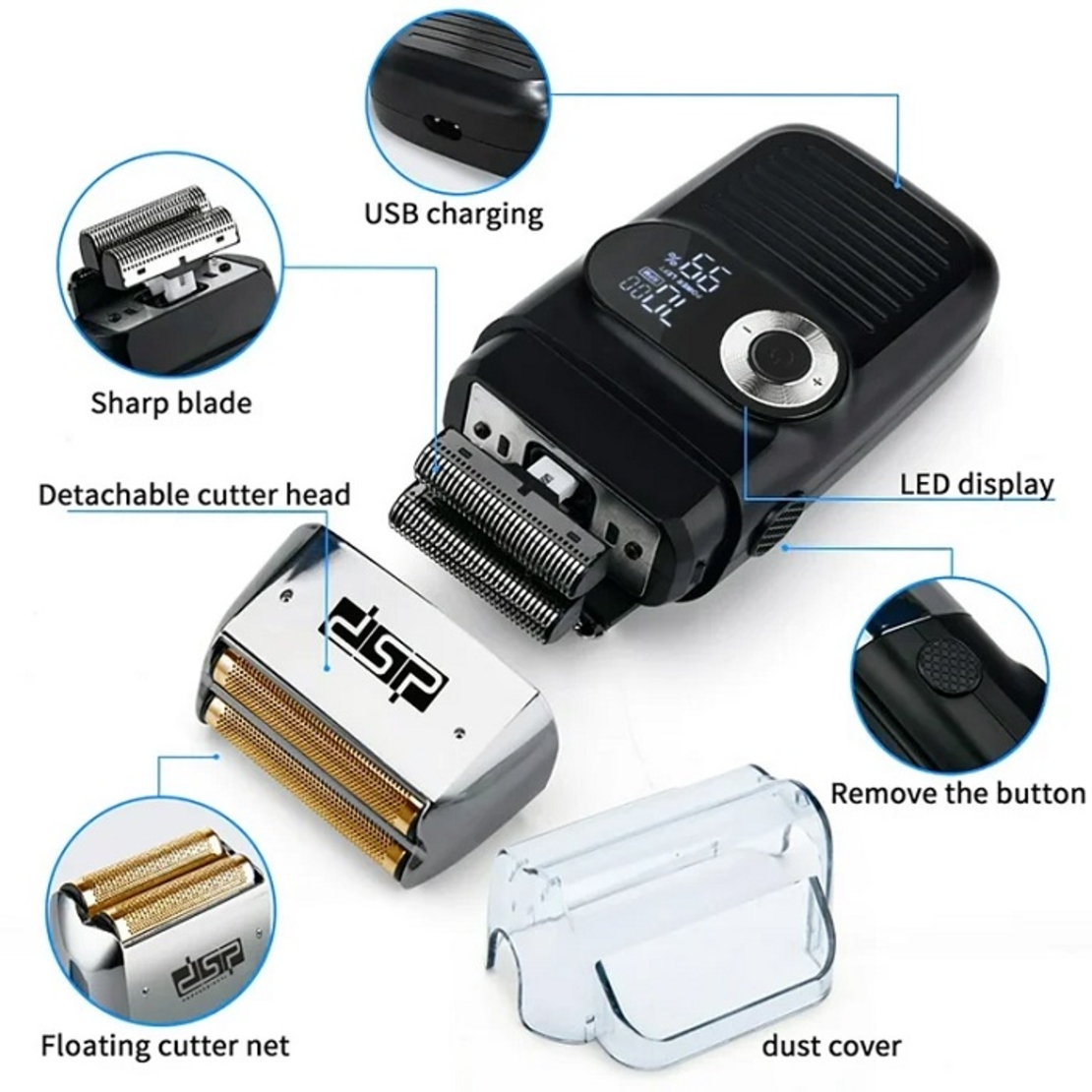 Aparat de ras fara fir cu afisaj digital - Aparat de ras - 60088 - DSP - 564087