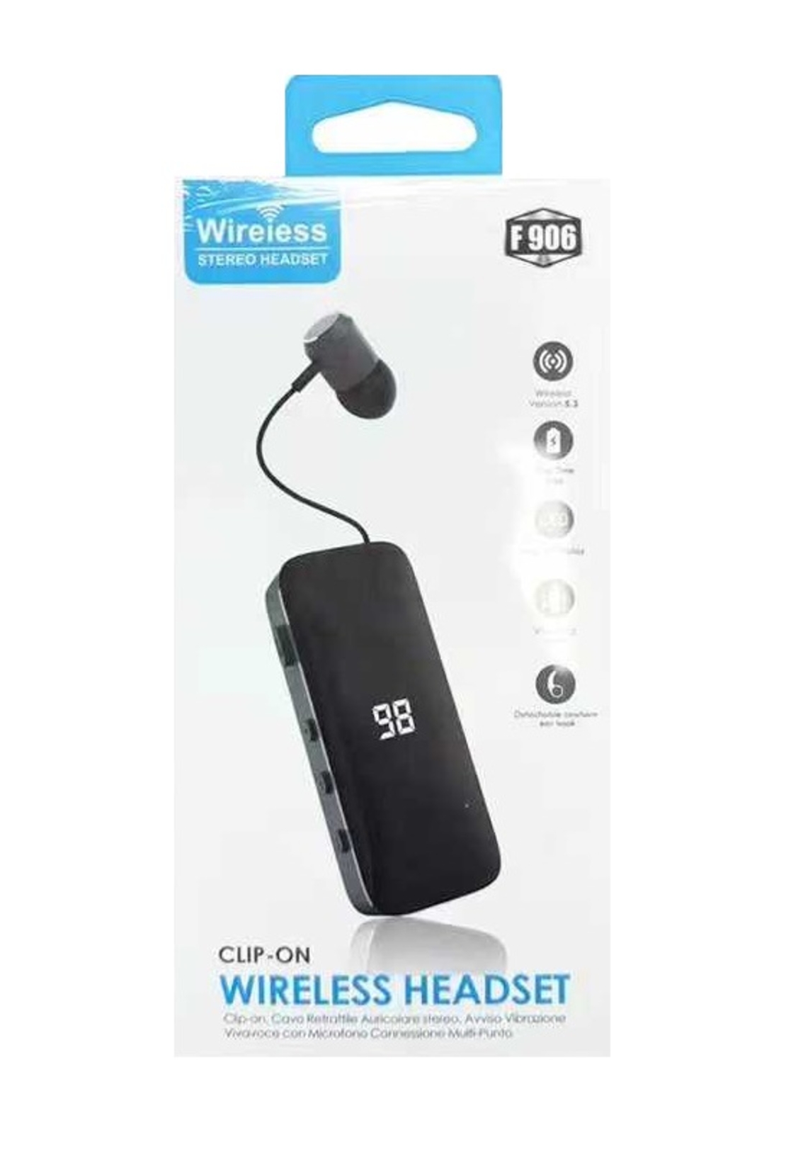 Căști mâini libere - Bluetooth - F906 - FineBlue - 810705