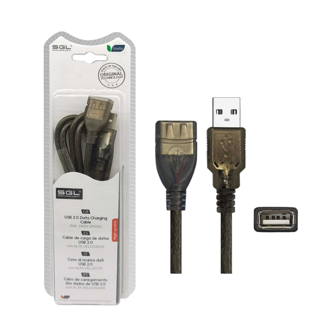 Cablu USB 2.0 - 4S01 - USB-A mascul/USB-A femela - 5m - 097626