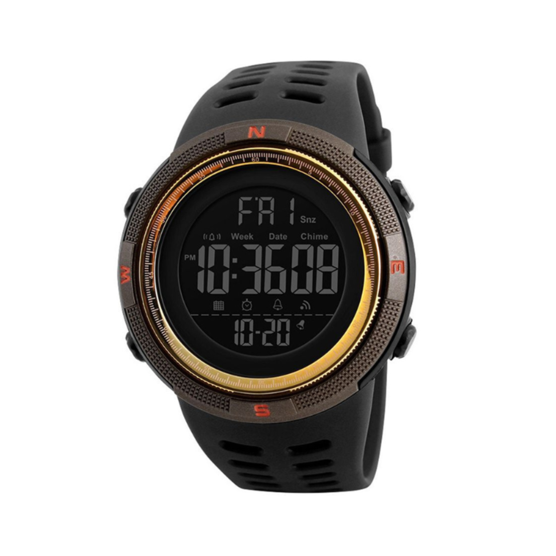 Ceas digital de mână - Skmei - 1251 - Maro/Auriu