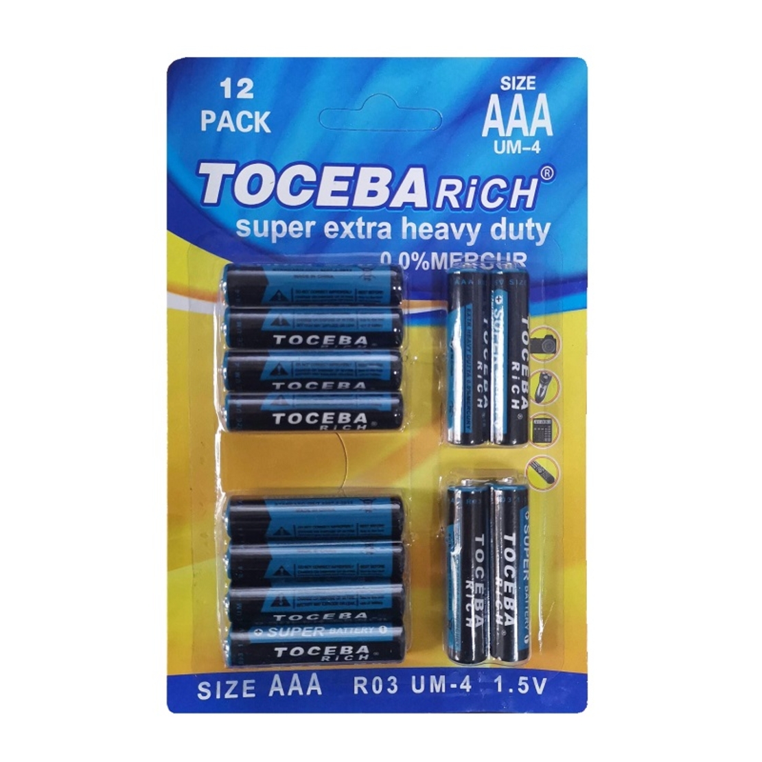 baterii AAA - UM-4 - 1.5V - 12 buc. – 400093