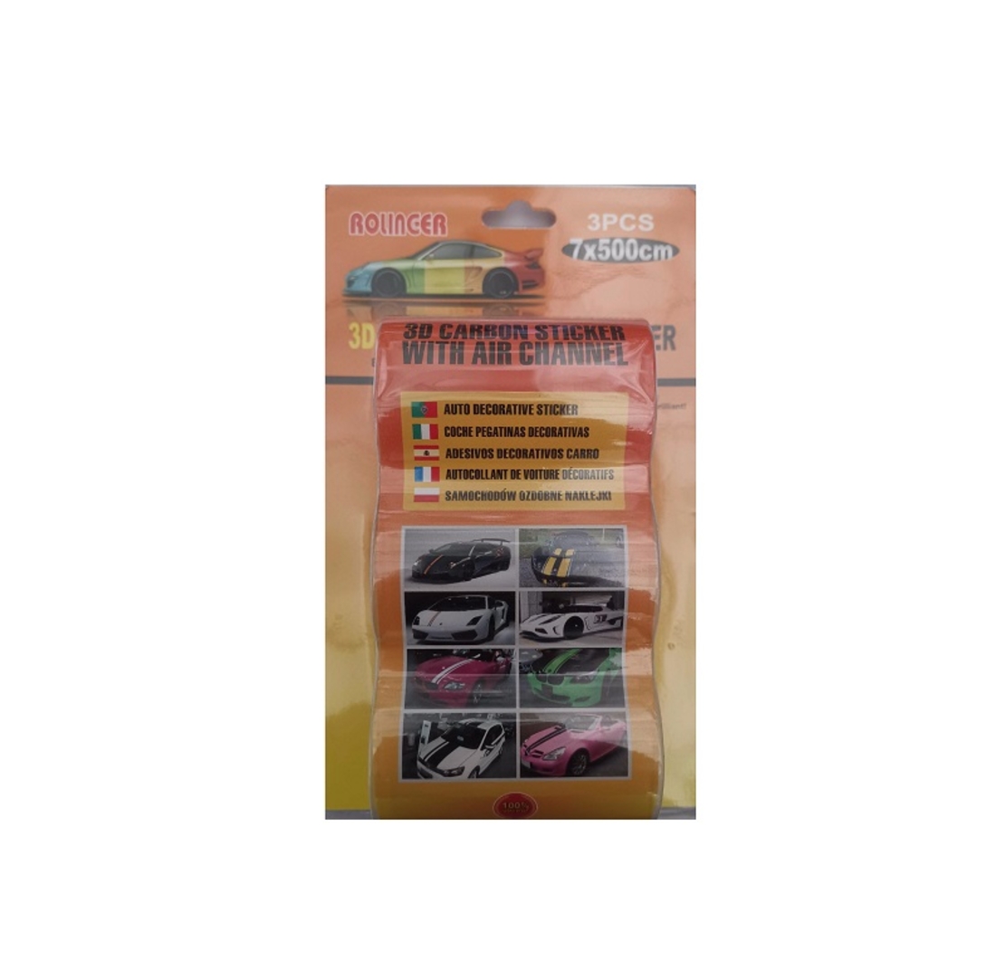 Autocolante din carbon pentru masina - 7x500cm - 239416 - Negru