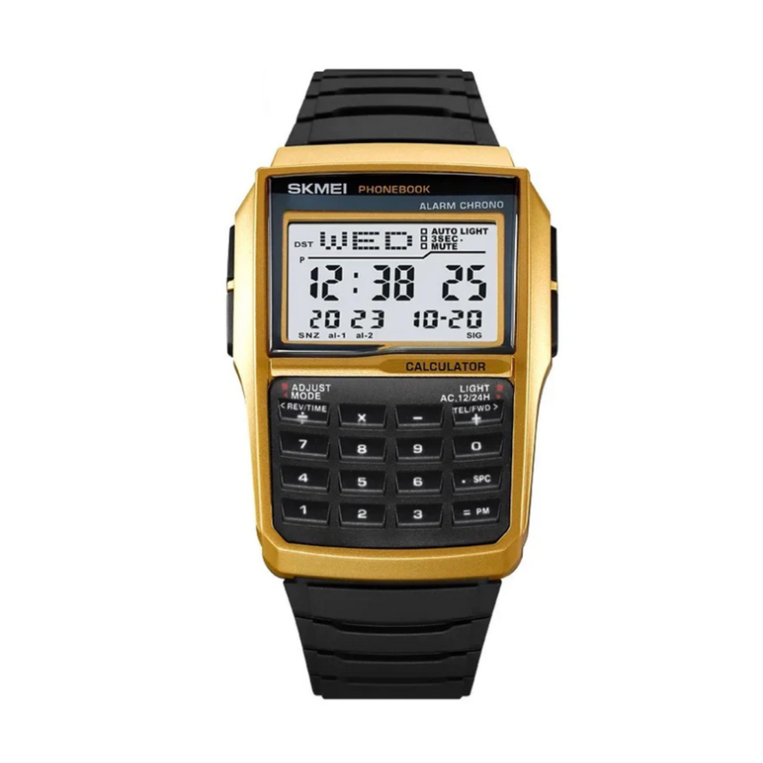 Ceas de mână digital cu tastatură - Skmei - 2255 - Aur