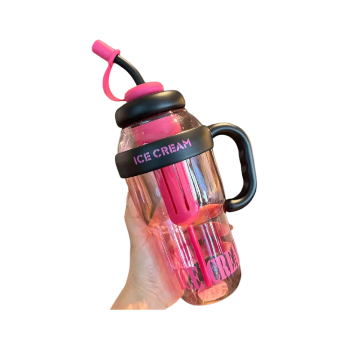 Sticlă-cană de apă din plastic cu paie - 1300 ml - RTS16 - 590166