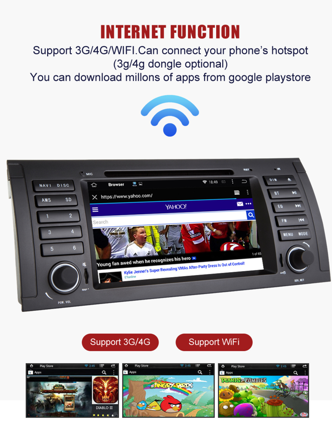 Sistem audio auto 2DIN - BMW E39 - Android - JA-7235