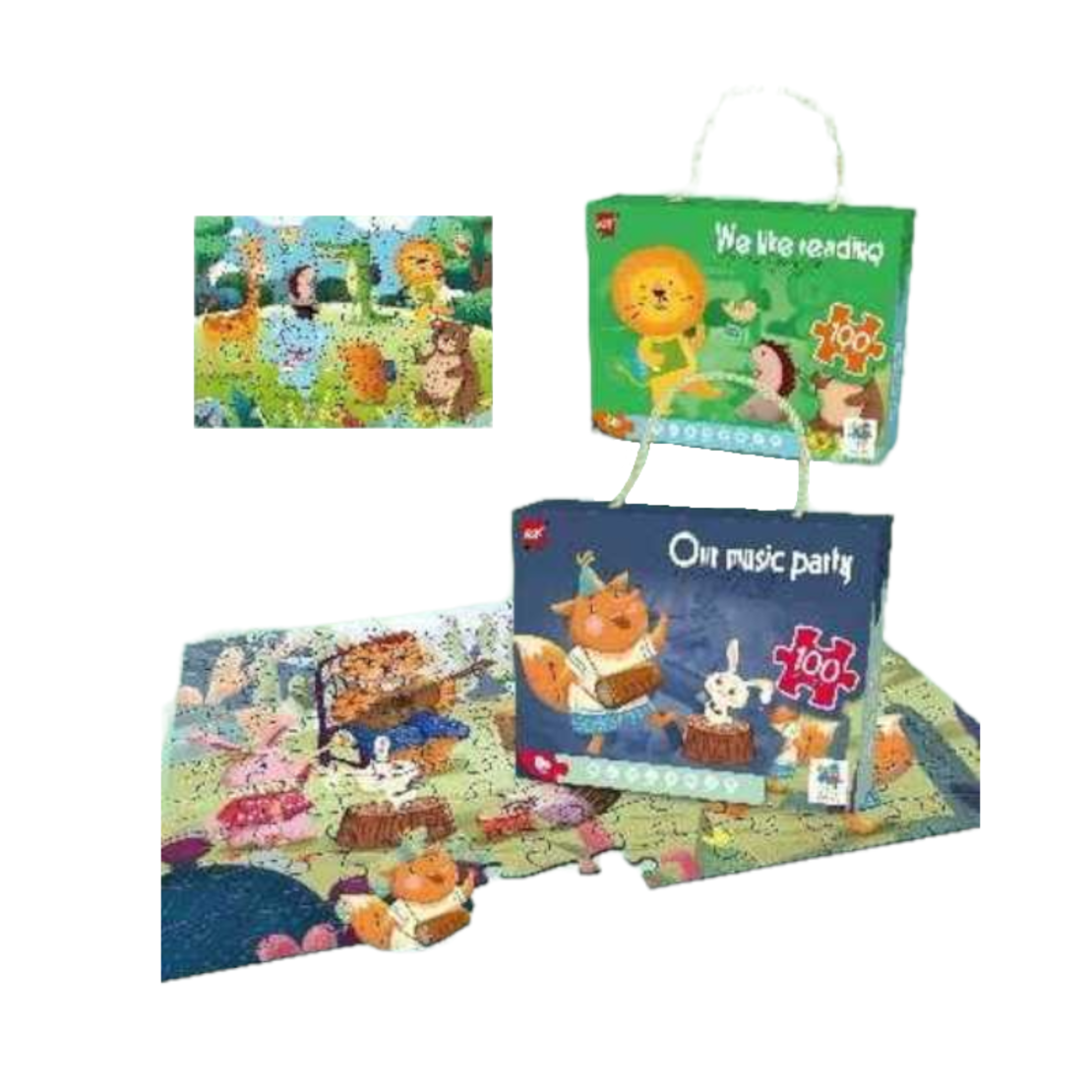 Puzzle pentru copii 100 piese - Animale - 61001 - 310438