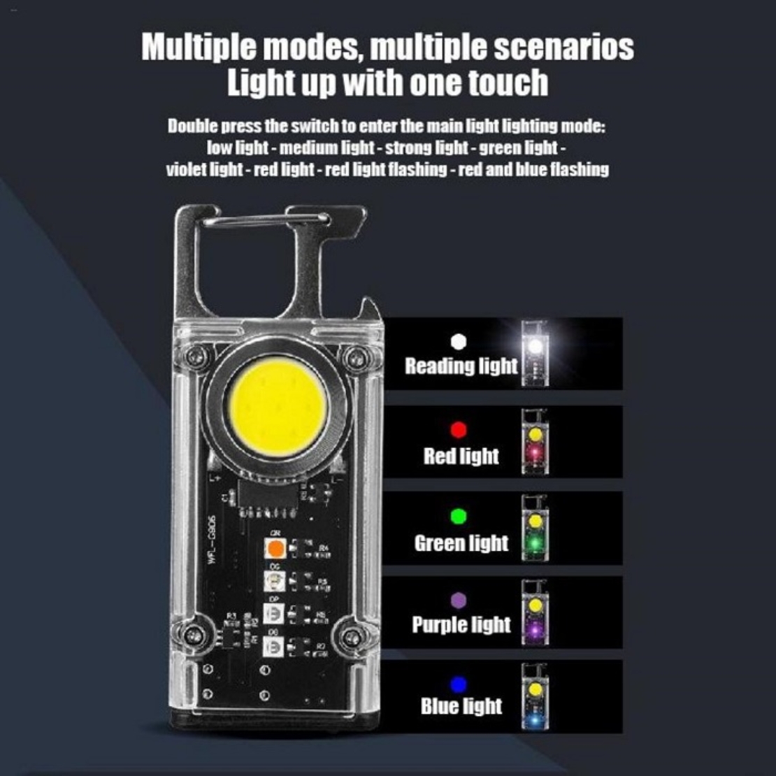 Lanternă multifuncțională LED cu breloc - G906 - 251506