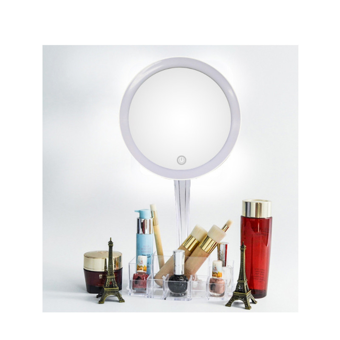 Oglinda de machiaj cu lumina LED si organizator incorporat - HH098 - 227814