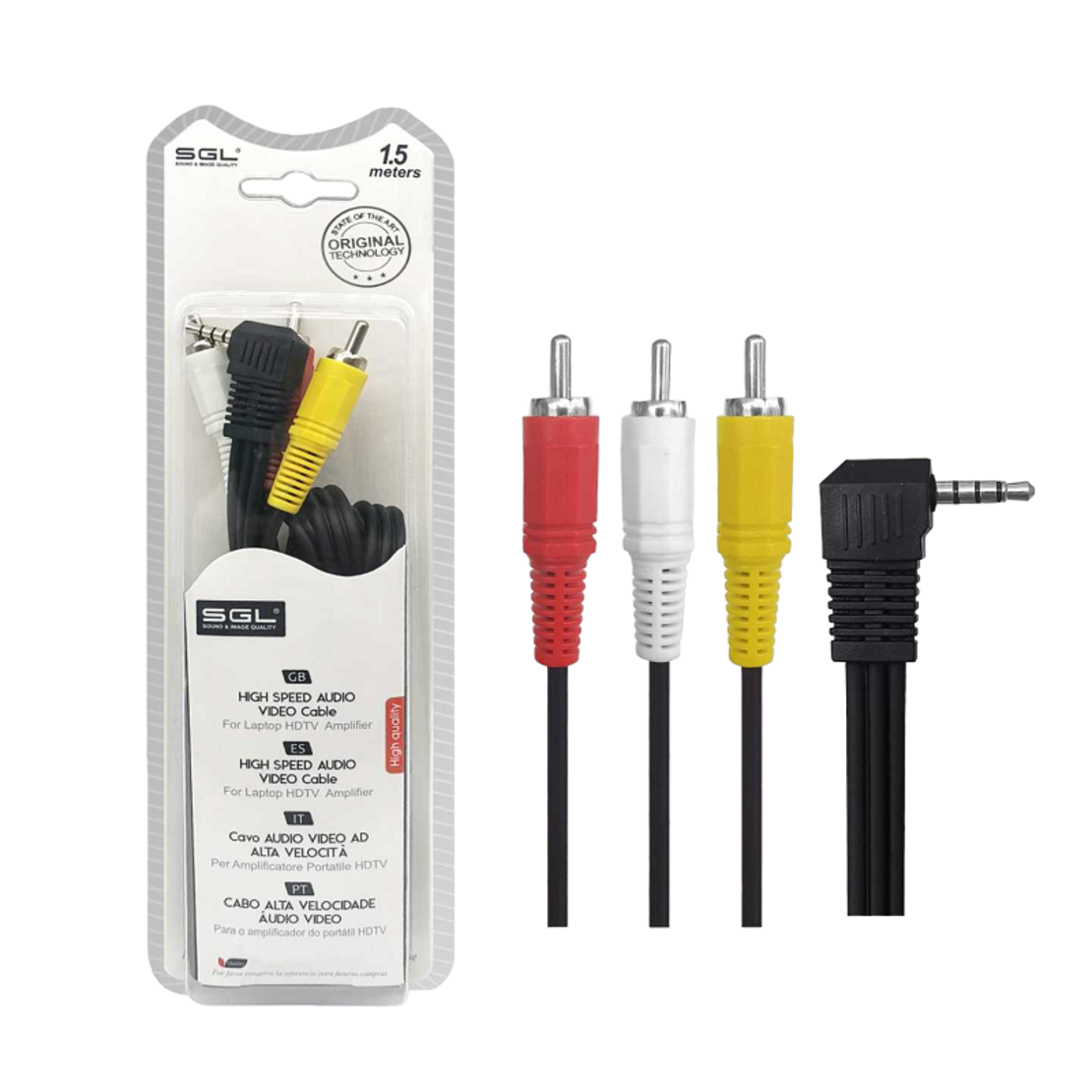 Cablu audio - 1528C - jack 3.5mm tată/3xRCA tată - 1.5m - 096186