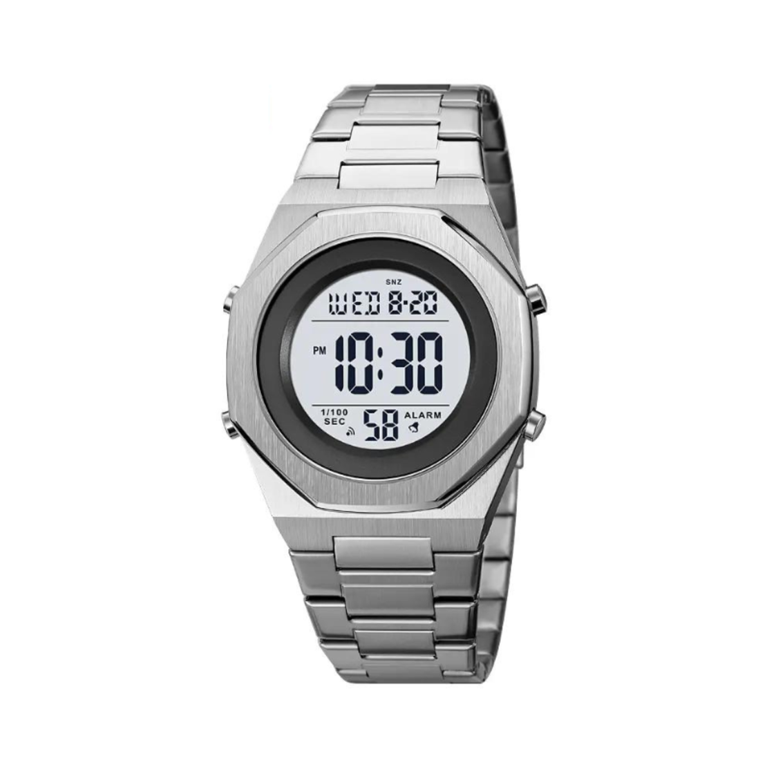 Ceas digital de mână - Skmei - 2066 - Argintiu/Alb