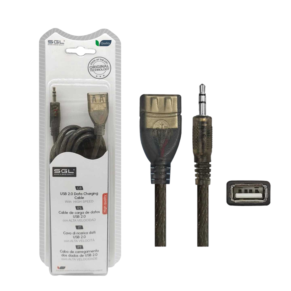 Cablu audio - 16S - USB -A mamă/jack 3,5 mm masculin - 3M - 097466