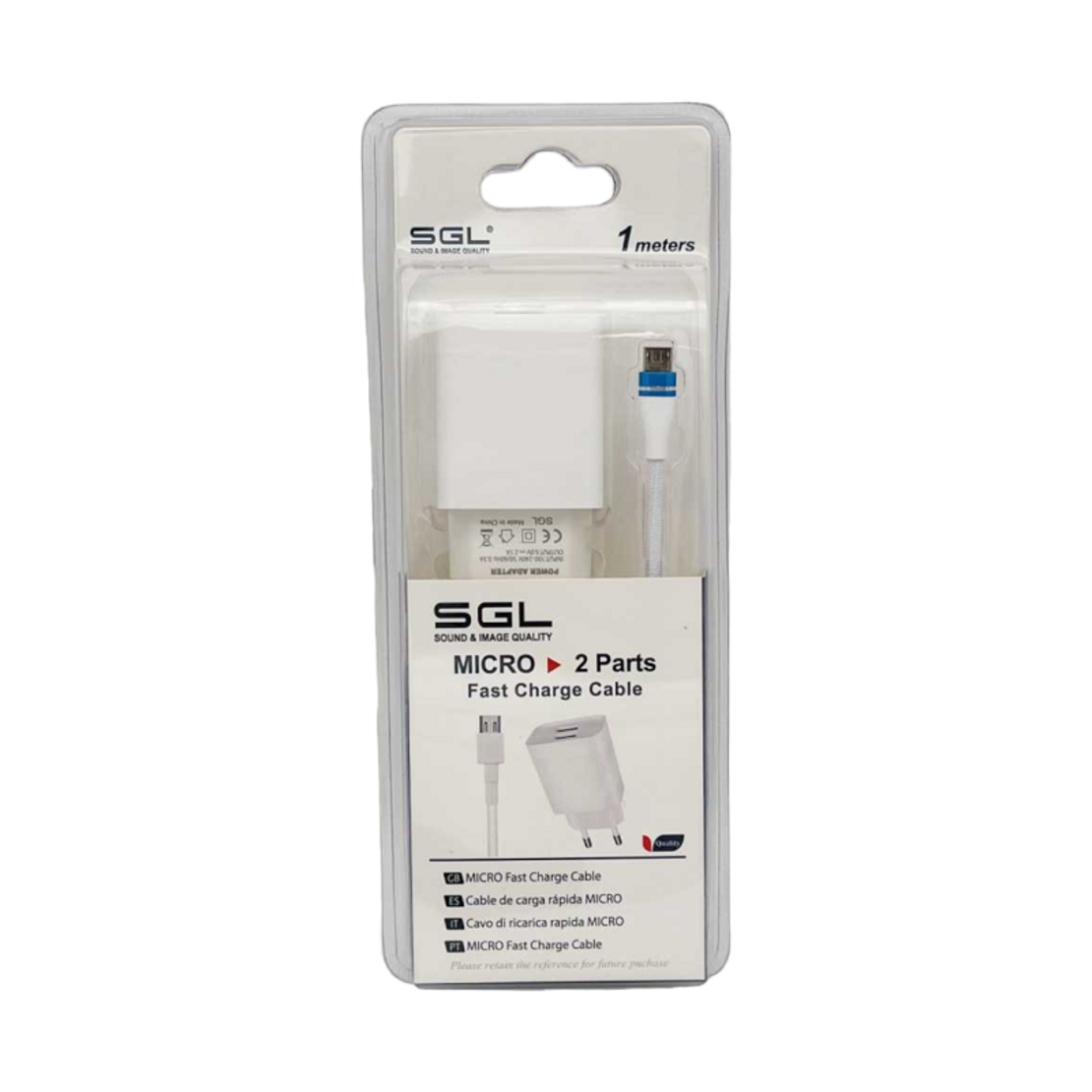 Adaptor de încărcare cu cablu și 2 porturi USB - Micro USB - Încărcare rapidă - B13-F2 - 1m - 099538