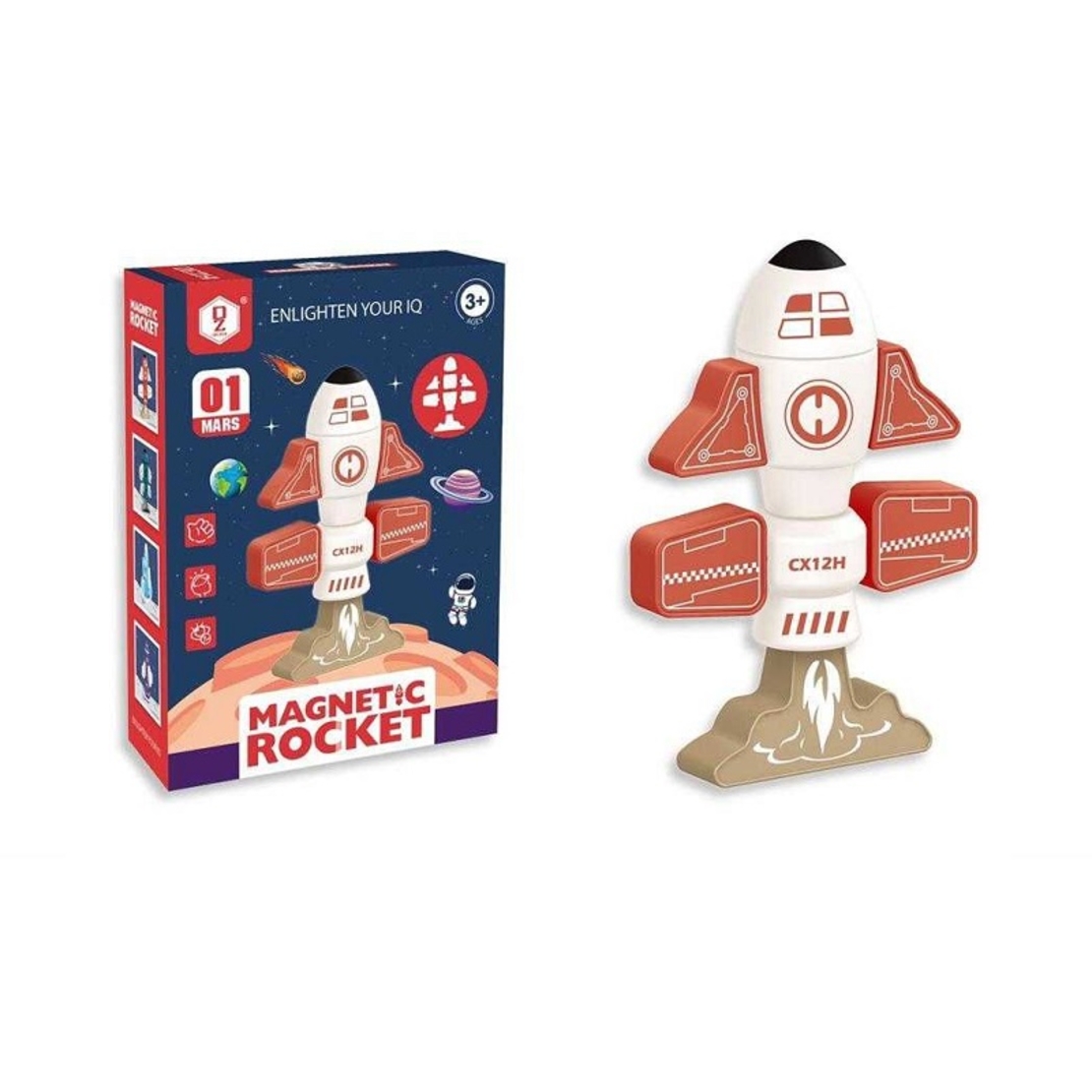 Constructor magnetic pentru copii - Rocket - HD366A - 222398