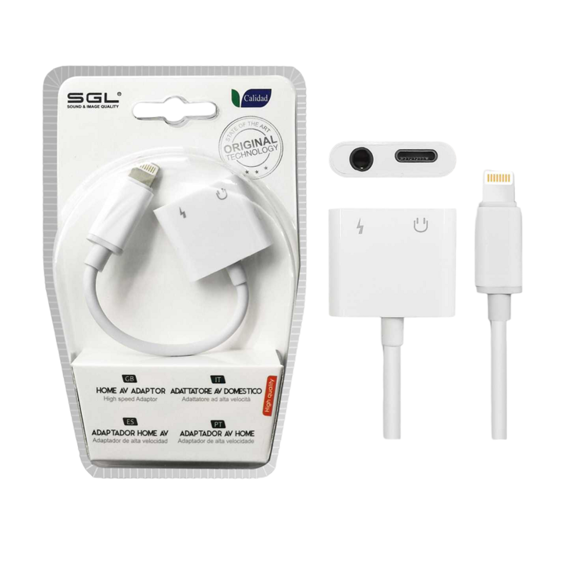 Adaptor pentru iOs 2in1 - port jack si incarcare - T57 - 096087
