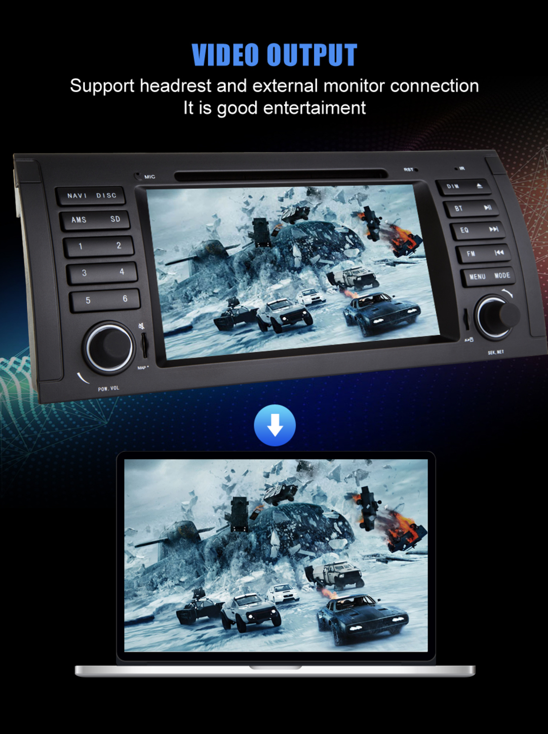 Sistem audio auto 2DIN - BMW E39 - Android - JA-7235
