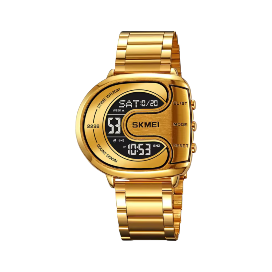 Ceas digital de mână - Skmei - 2298 - Aur/Negru
