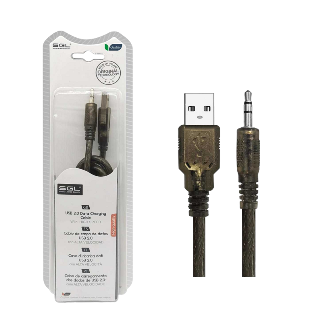 Cablu audio - 1S01 - USB-A tată/jack 3,5 mm tată - 5 m - 097565