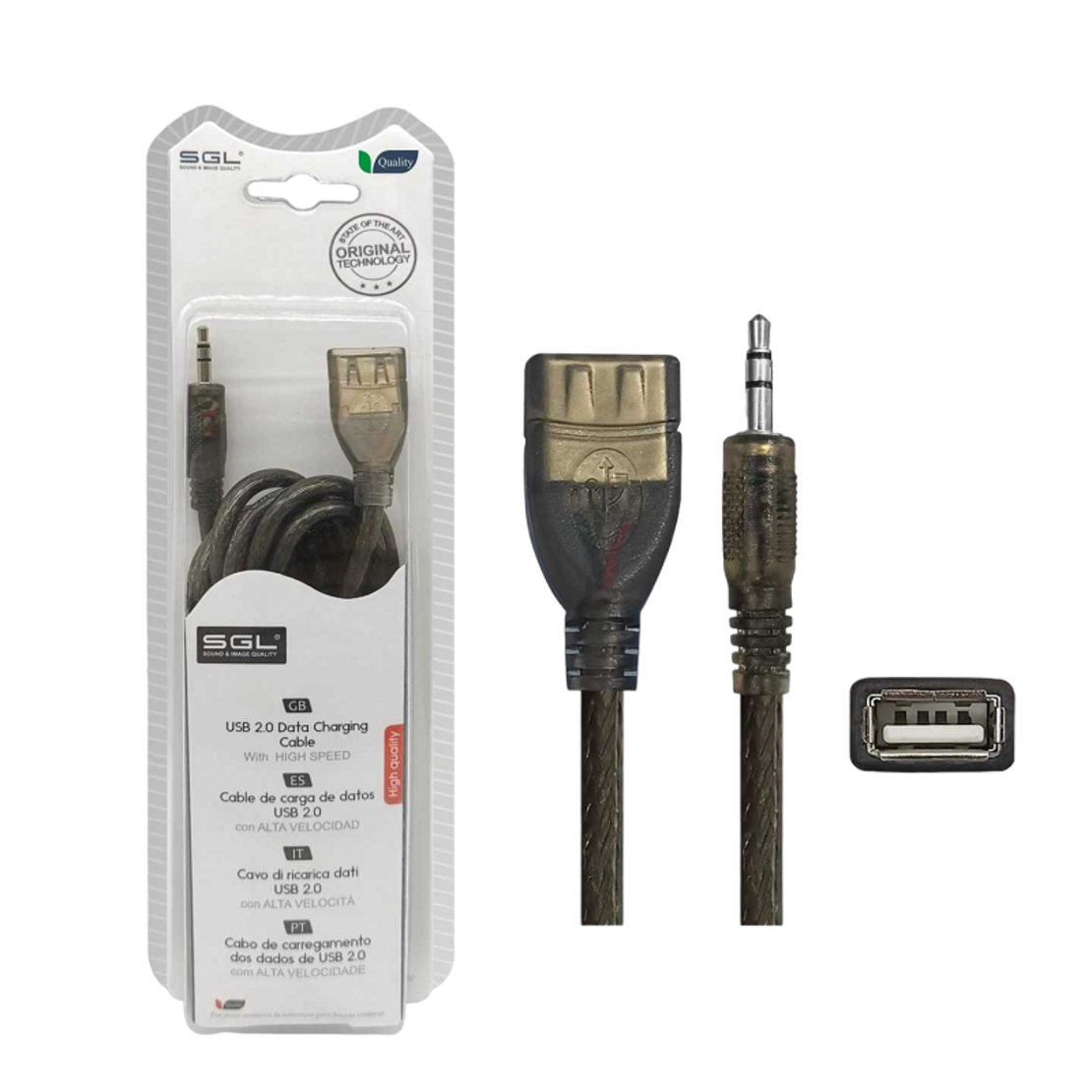 Adaptor pentru adaptor - 16S01 - USB mamă/jack 3,5 mm tată - 1,5 m - 097848