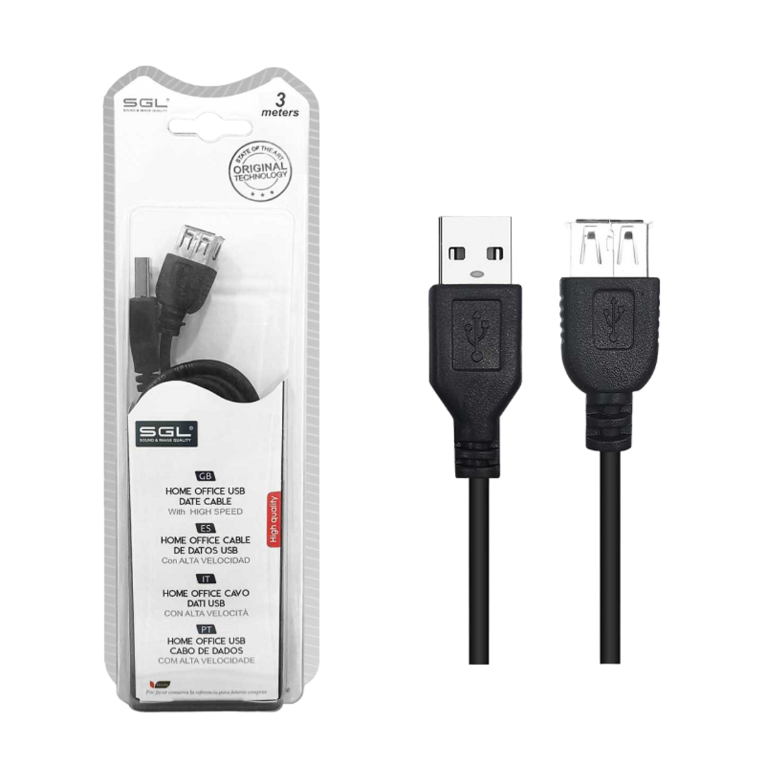 Cablu USB 2.0 - 4S - mascul/fema - 3m - 097220