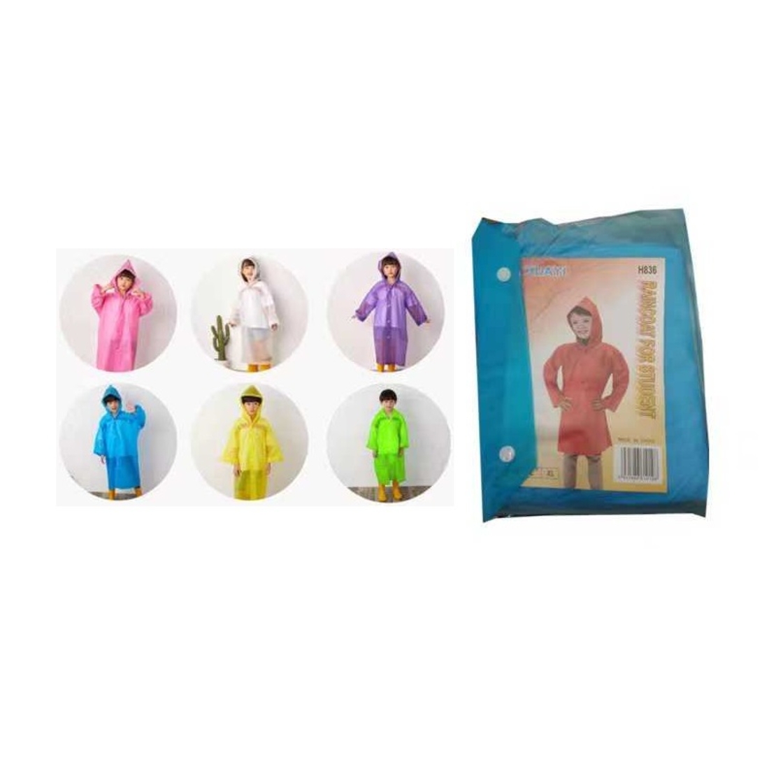 Pelernă de ploaie cu nasturi pentru copii - 836 PVC - 270126