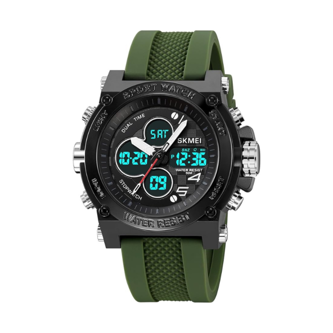 Ceas de mână digital și analog - Skmei - 2065 - Verde