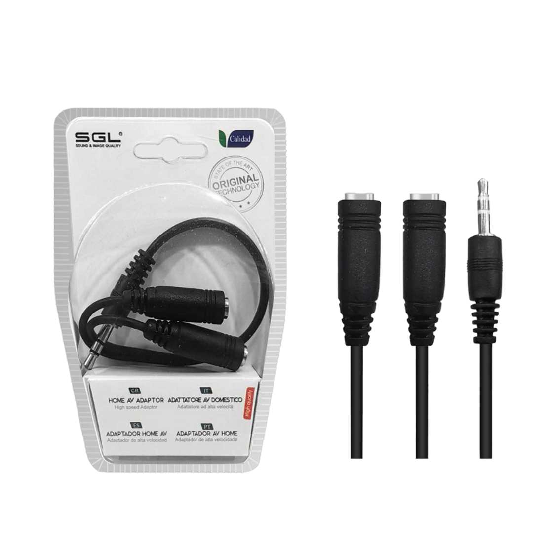 Adaptor cablu audio - jack 3,5 mm mascul la 2xfemale - 1576-2 - 098876