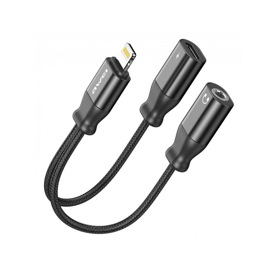 Adaptor Lightning mascul la Jack 3.5mm/Lightning femela - CL -73 - AWEI - 888148